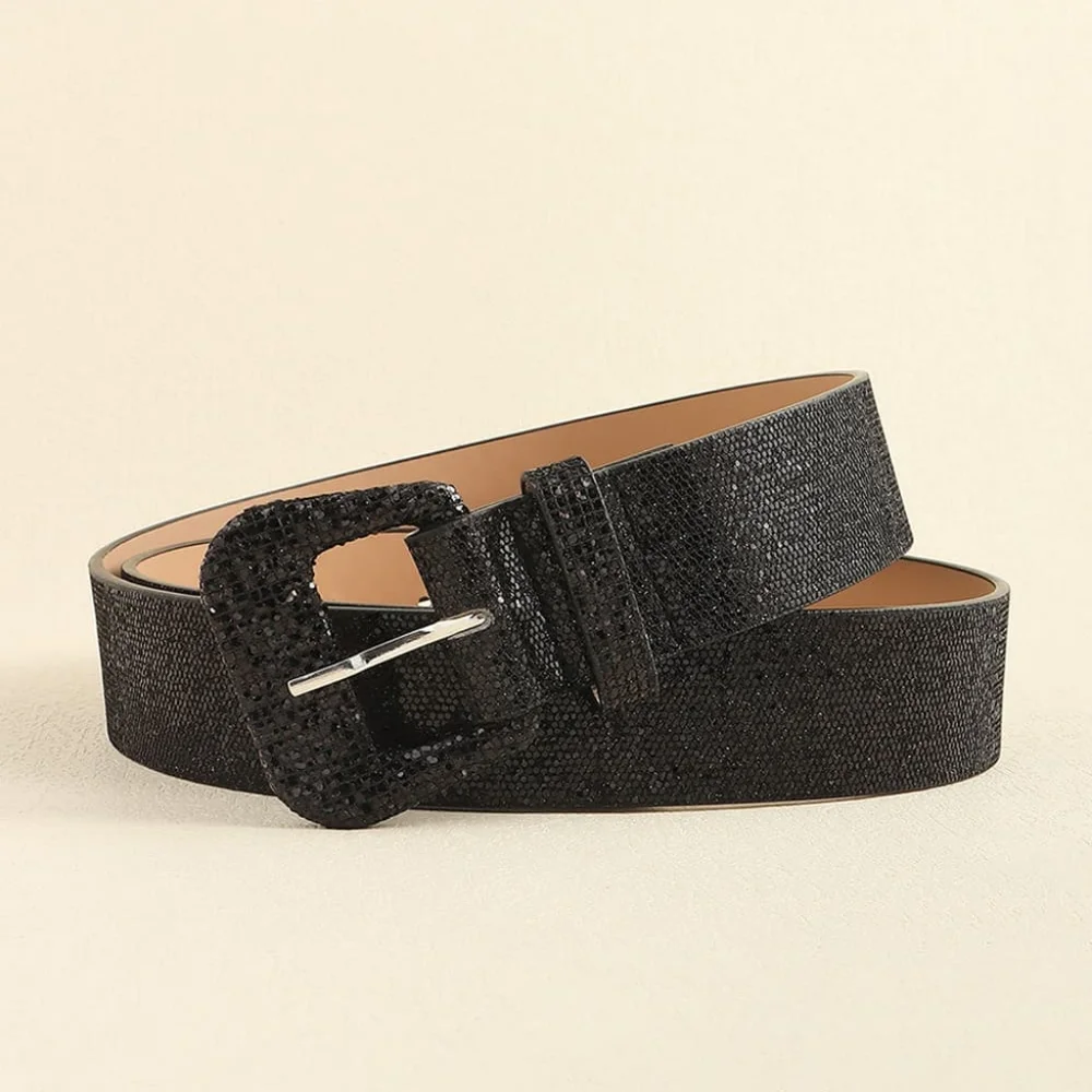 Stylish Glitter Buckle Belt